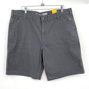 Carhartt Shorts Men’s 40 Relaxed Fit Gray Canvas Rugged Flex Work‎ NWT